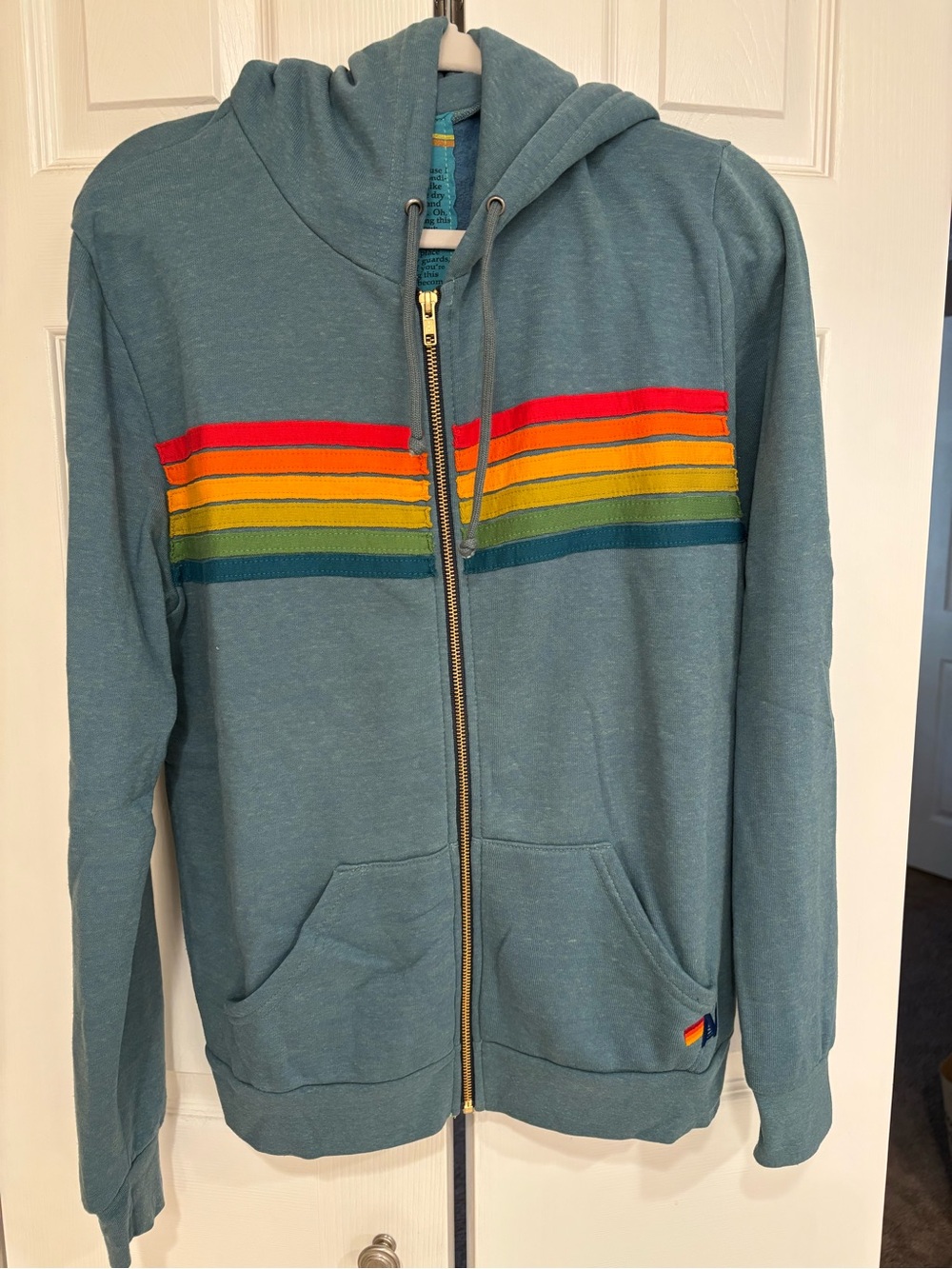 Aviator Nation Women’s 5 stripe zip hoodie